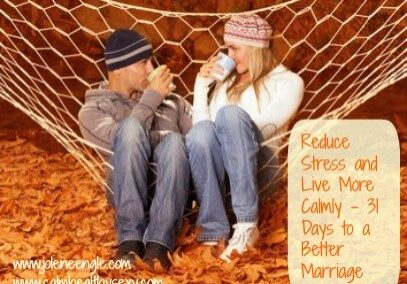 Image of beautiful young couple sitting in hammock and drink hot chokolate, lovely woman with handsome man relaxed outdoors on backyard garden, golden autumn season, yellow autumnal forest